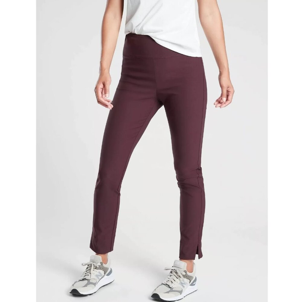 Athleta Wander Slim Ankle Pant Women's Size 6 Antique Burgundy Outdoor Athletic